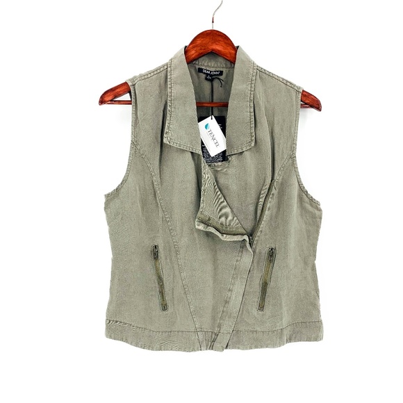 Dear John Jackets & Blazers - nwt | Dear John Olive Josie Moto Vest Small